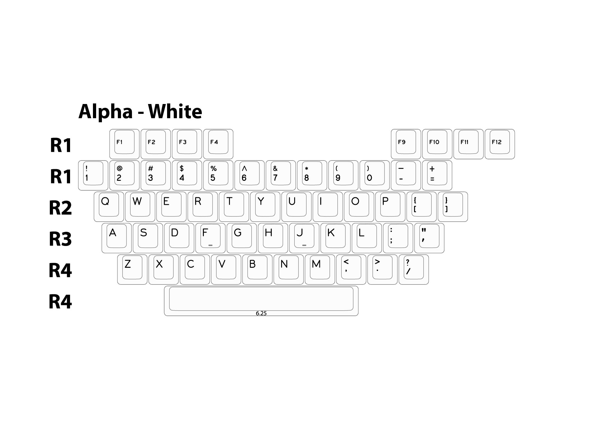 DCS Black & White - Individual Keycaps