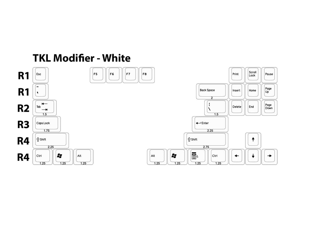 DCS Black & White - Individual Keycaps