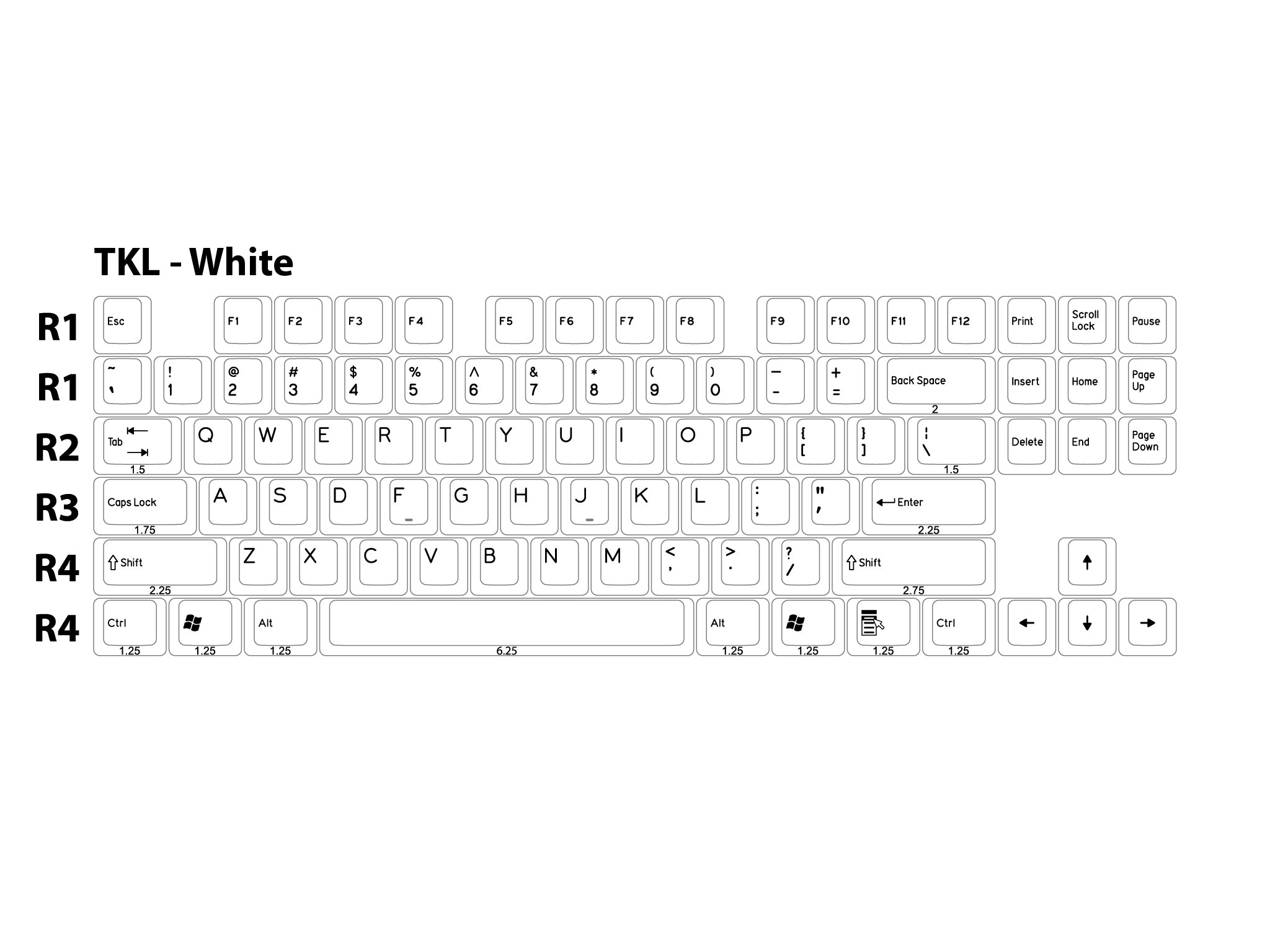 DCS Black & White - Individual Keycaps